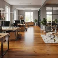Wooden flooring in office interior
